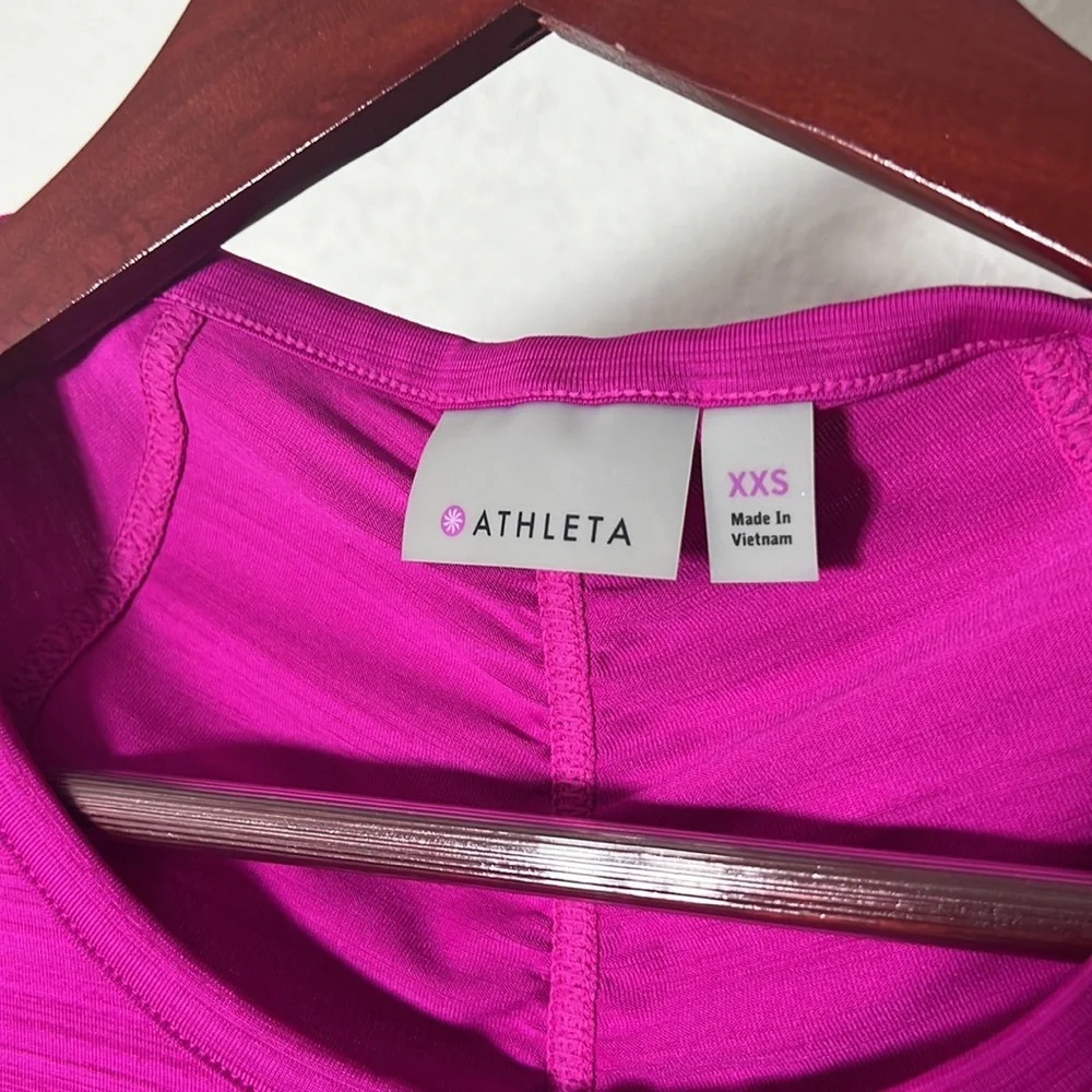 ATHLETA Pacifica Women’  XXS  Contoured Top Ruched Half Zip Pocket - Picture 2 of 5